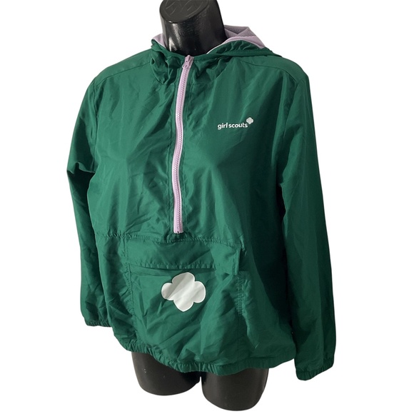 Girl Scouts Teen Packable Hooded Windbreaker Size Large - Picture 1 of 9